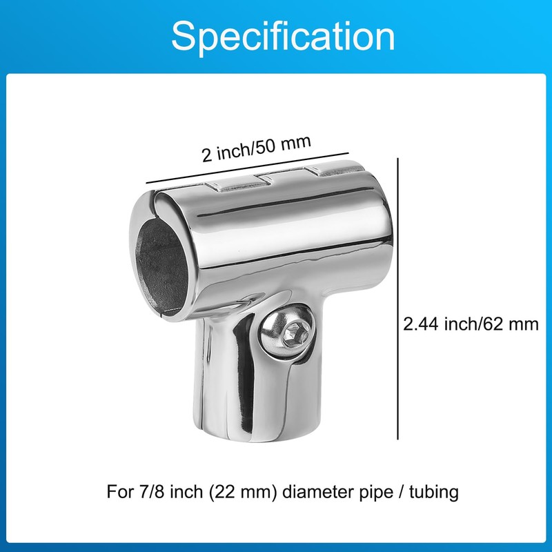 ODYSUNRAL Marine Boat Hand Rail Detachable Tee for 7/8 inch