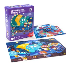 TOI Leveled Puzzles for Kids Aged 5 and Up, Toddler Puzzle Preschool Learning Jigsaw Puzzles, Large Pieces Educational Game for Boys Girls, Classic Education Step 6