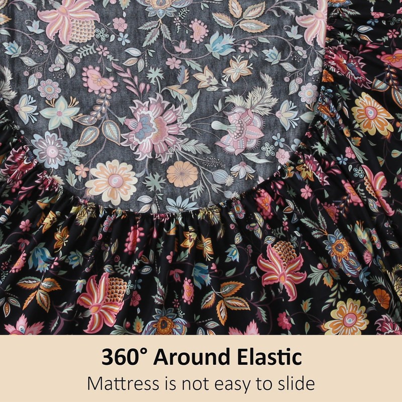 Floral Sheets Queen, Beauty Pattern Sheets, 16" Deep Pocket