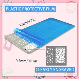 PH PandaHall 5pcs Cartoon Nail Stamping Plates Cute Animals Nail Art Templates Flower Line Nail Art Stencils Insect Fruits Nail Plates Stainless Steel Nail Image Plates for Nail Design Manicure Salon