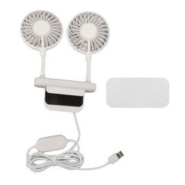 White Desktop Screen Fan with Adjusting Clip 3 Gear 360° Rotating USB Table Monitor Cooling Fan for Office