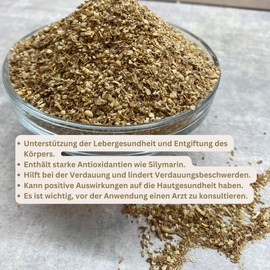 Martons Mariendistel Pulver | 500g Mariendistelsamen Milk Thistle | Mariendistel Samen Gemahlen | Mariendistelsamen Gemahlen | Perfekt um Tee Zuzubereiten | Ostropest Plamisty Ziarna