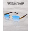 Pro Acme Rimless Rectangle Sunglasses for Men Women Square Shade