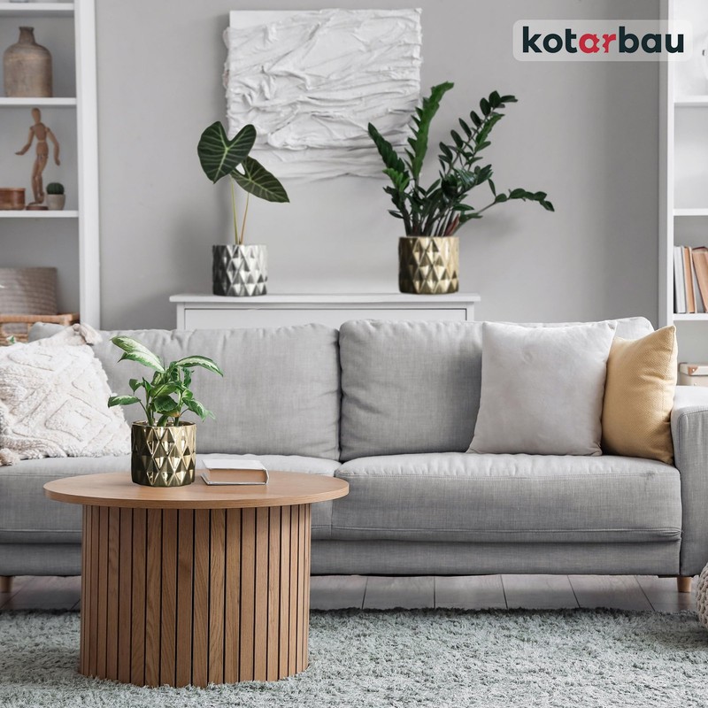 KOTARBAU® Ceramic Flower Pot Planter Glazed Gold Cylindrical Shape Indoor