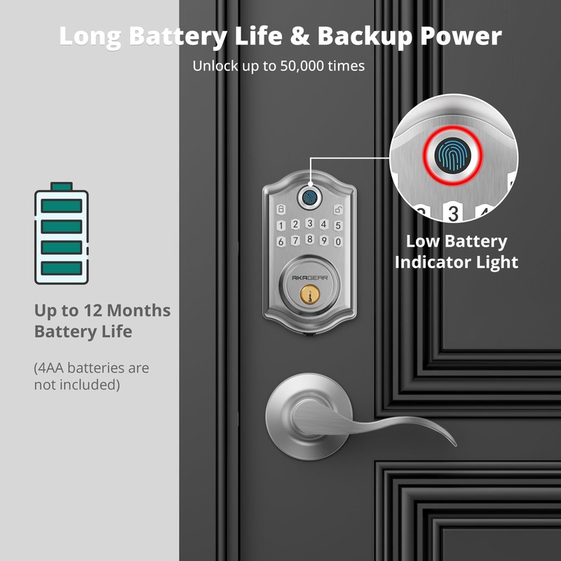 AkaGear DS10 Keyless Entry Door Lock with Handle - 2