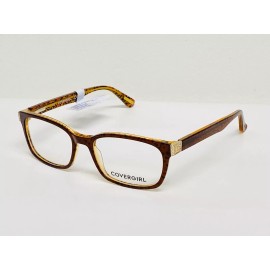 COVERGIRL CG0529 ARIEL EYEGLASS FRAMES WOMEN 52-17-140 DARK BROWN / ANIMAL PRINT