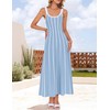 ZESICA Womens 2025 Summer Sleeveless Striped Midi Dresses Casual A