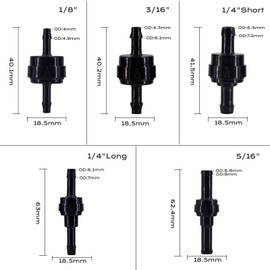 BBTUS 3/16" 4.5mm PA66 Automotive Oil Line Spring Check Valve, Car Fuel Spring Check Valve, High Temperature and Corrosion Resistance one-Way Oil Pump Check Valve