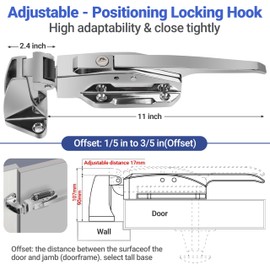 Walk in Cooler Door Handle - Freezer Door Lach, Offset 1/5 inch to 3/5 inch (Flush), 5.9" Solid Metal Interior Release Handle, Suitable for Freezer Doors Locks, Oven Locks