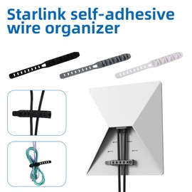 Self-adhesive Wire Organizer for Starlink Mini/Gen 2/Gen 3, Reusable Adjustable Cord Organizers for Cords & Electronics, Cord Wraps for Charging Cables, Cable Management for Home & Office (White)