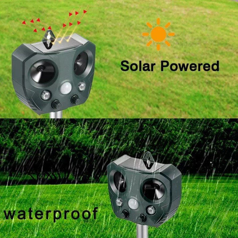 iMountek Animal & Pest Repeller Ultrasonic Solar Powered Sensor w/