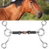 QANYEGN Stainless Steel Horse Chew Bit, Black Snaffle Bit, Gag