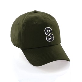 Daxton 3D Custom Alphabet AZ Letter Numbers Initial Baseball Dad Hat- Olive, Letter S