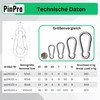 PinPro A4 Stainless Steel Carabiner, 50 x 5 mm, Pack