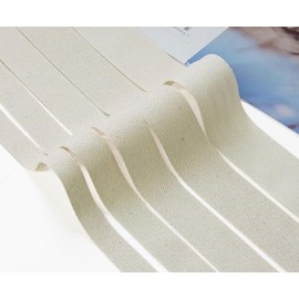 55 Yards Cotton Twill Tape Ribbon 1-1/2 inch, Soft Natural bias Tape Herringbone Webbing Tape for Sewing DIY Crafts Home Decor (Beige, 1-1/2Inch)