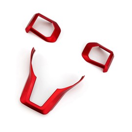 JUIVEEL ABS Car Steering Wheel Frame Cover Steering Wheel Button Panel Protection Frame Molding Trim Compatible with Kia K4 GT GT-Line 2025 Accessories (Glossy Red Style)