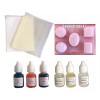Productos Naturaly Kit 1kg Jabon Glicerina Dureza,3esencias,3 Pigmentos, 1molde