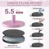 kaiyomi 4Pcs Stanchions with Pink Velvet Ropes Set, 5 Feet
