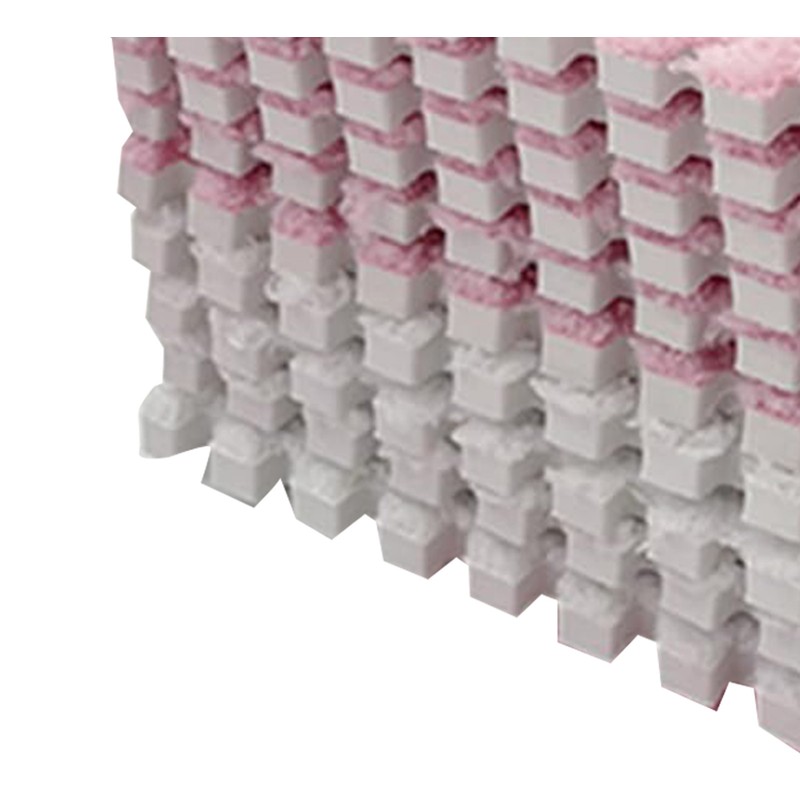 10pcs Plush Foam Floor Mat Color Blocking Split Joint Interlocking