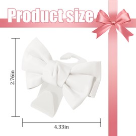 Zpana Car Purse Hooks, 2PCS Cute Bow Vehicle Seat Headrest Hanger for Bags, Space Saving Automotive Back Seat Storage Hanging Holder Decor Accessories, Universal for SUV, Sedan, Truck(White)