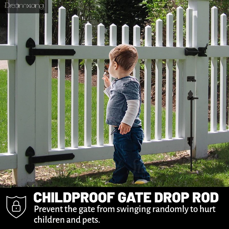 24" Heavy Duty Cane Bolt Gate Drop Rod Hardware Ground
