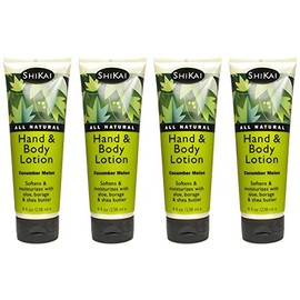 Pack of 4 x Shikai All Natural Hand And Body Lotion Cucumber Melon - 8 fl oz