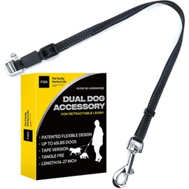 Fida - Correa para perro doble para correa retráctil para perro para caminar 2 dos perros, diseño patentado de rodillo sin enredos, correa reflectante, longitud ajustable para perros pequeños y