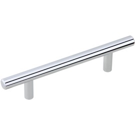 Silverline 3-3/4" (96mm) Hole Center Kitchen Cabinet T-Bar Pull Handle wiht Screws, Solid Steel, Polished Chrome, 2 Pack