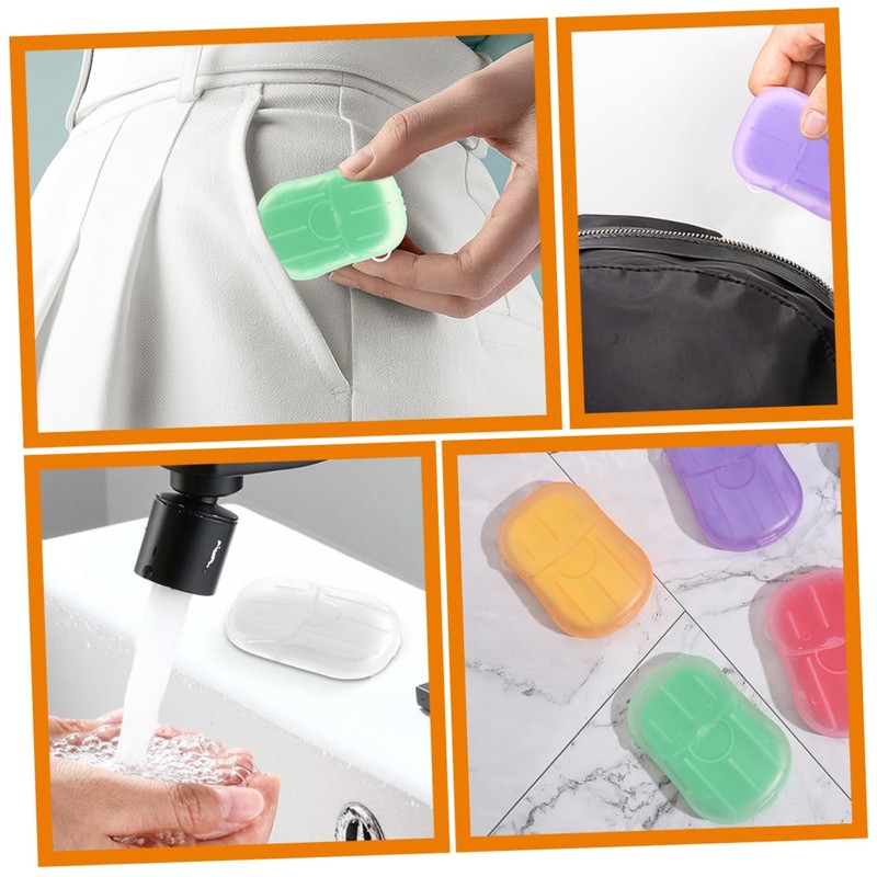 WHAMVOX 4 Pack Pp Travel Soap Sheets Hand Wash Soap
