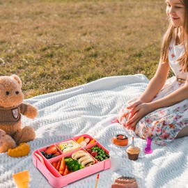 PENCHUAN 1330 ml Brotdose Kinder Mit Fächern, Auslaufsichere BPA-freie Lunchbox für Kita, Bento Box, Brotbox Mädchen & Jungen, Snackbox für Schule, Kindergarten & Ausflüge