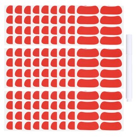 PATIKIL 112 Pairs Sports Eye Black Stickers, Under Eye Black Strips Football Face Stickers Breathable Eyeblack Sticker with Pencil for Baseball Fans on Game Day, Warm Red