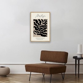 NARIA ART Henri Matisse Wall Art, Black and Brown Matisse Prints Wall Art Exhibition,Matisse Wall Decor for Living Room-12''x16'' IN Natural Framed