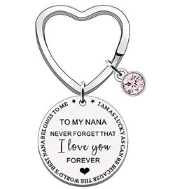 FMCC Nana Gifts Mothers Day Gifts for Nana Best Nana Birthday Christmas Gifts Keyring Nana Gifts from Grandchildren Never Forget That I Love You Forever