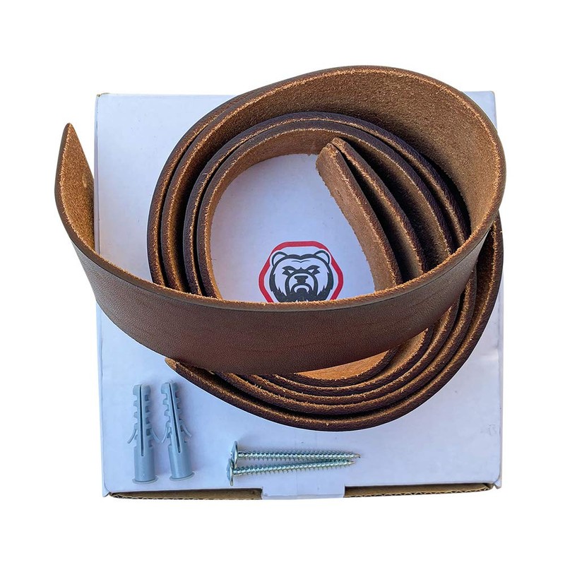 Brute Strength - Leather Shelf Brackets - Chestnut Brown -