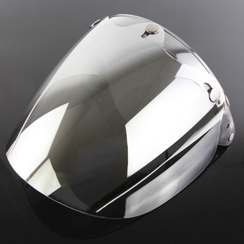 Open Face Helmet Visor Motorcycle Helmet Bubble Lens 3-Snap Bubble