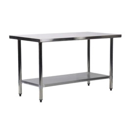 Kitchen Work Catering Table, 24" X 60" Commercial Food Prep Table Antirust and Scratch Resistent Metal Stainless Steel Work Table with Adjustable Table Foot for Garage Restaurant Kitchen, Silver