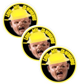 2pcs I Love My Co-Workers Cool Funny Stickers Decal for Laborer Hat, Bumper, Window Etc (5.5")