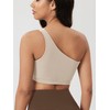 ODODOS Seamless One Shoulder Sports Bra for Women Ribbed Asymmetrical