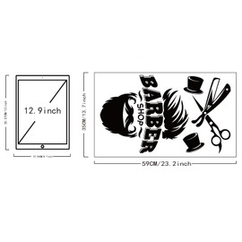 SUPERDANT Barber Shop Wall Sticker Hairdresser Theme Vinyl Wall Sticker Beard Magic Hat Wall Art Sticker for Home Bedroom Living Room Decorations 59 x 35 cm