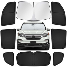 for Honda Pilot 2016-2022 Car Window Shades, 8pcs Privacy Sun Shade Set for Front Windshield Side and Rear Windows, Full Window Covers Keeps Vehicle Cool for Camping Napping