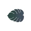 Lind DNA Monstera 989965 Glass Coaster Recycled Leather Nupo Dark