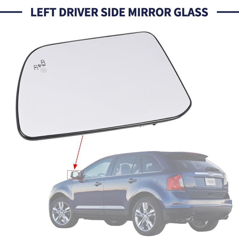 Left Driver Side Mirror Glass w/Power Heated & Blind Spot