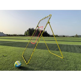 5-Angle Adjustable Volleyball Rebounder Net 7x4ft, Durable & Portable Bounce Back Training Equipment for Practicing Volleying Bumping Spiking with High-Tension Net, PU Volleyball, Pump, Stakes
