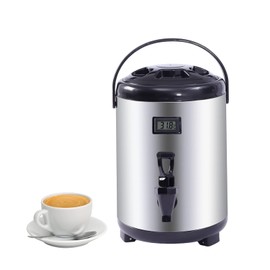 VPABES 8L Commercial Hot Beverage Dispenser, Stainless Steel Coffee Urn Hot Drink Dispenser Insulation Beverage Dispenser for Hot Tea,Coffee,Milk, Water, Juice,Soup Family Party Cafe Buffet, 50-Cup