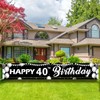 Happy 40th Birthday Banner Sign - 9.8x1.6FT Large Outdoor Yard