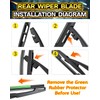 Rear Wiper Arm Blade Assembly, Replacement for Honda Pilot 2003–2008