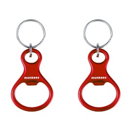 munkees Eighth Keyring with Bottle Opener Made of High Quality Aluminium Key Ring 3407 (2 x Red)