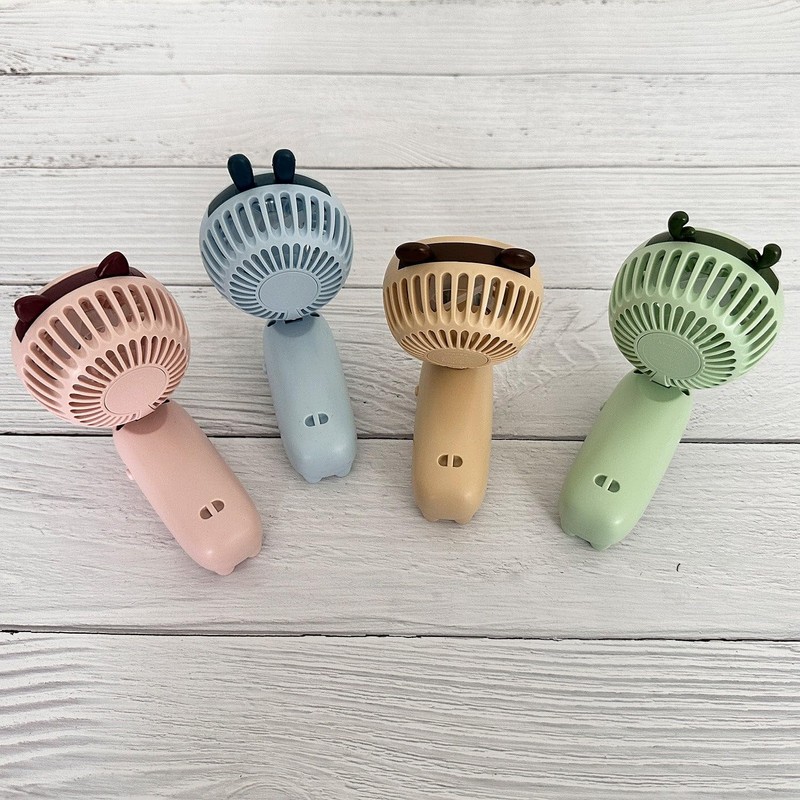 allydrew Mini Portable Handheld and Desktop Rechargeable USB Fan, Beige