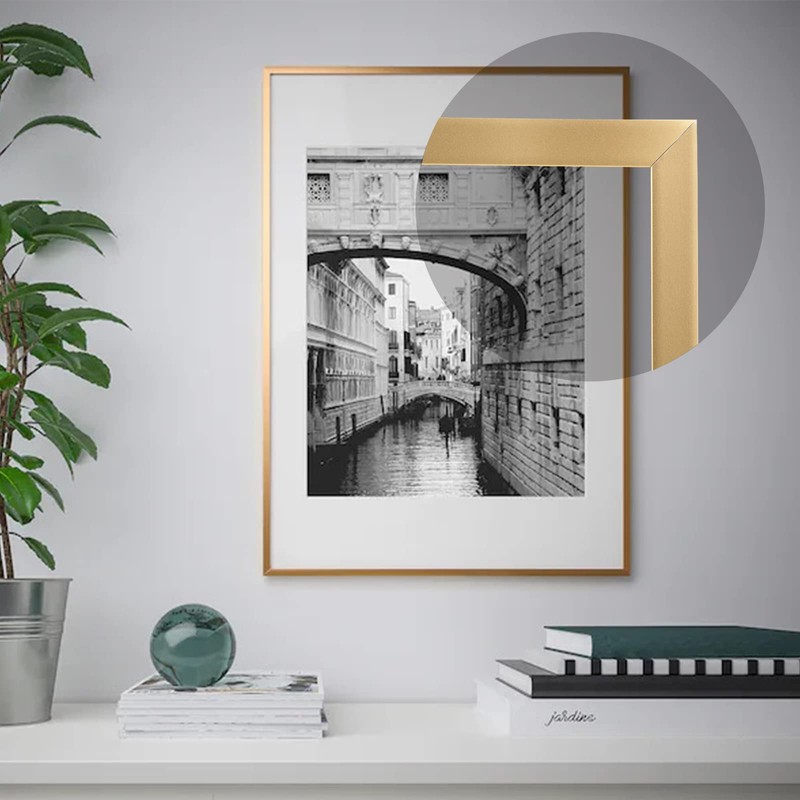 Matte Gold Molding Trim Peel and Stick, Flexible Mirror Border