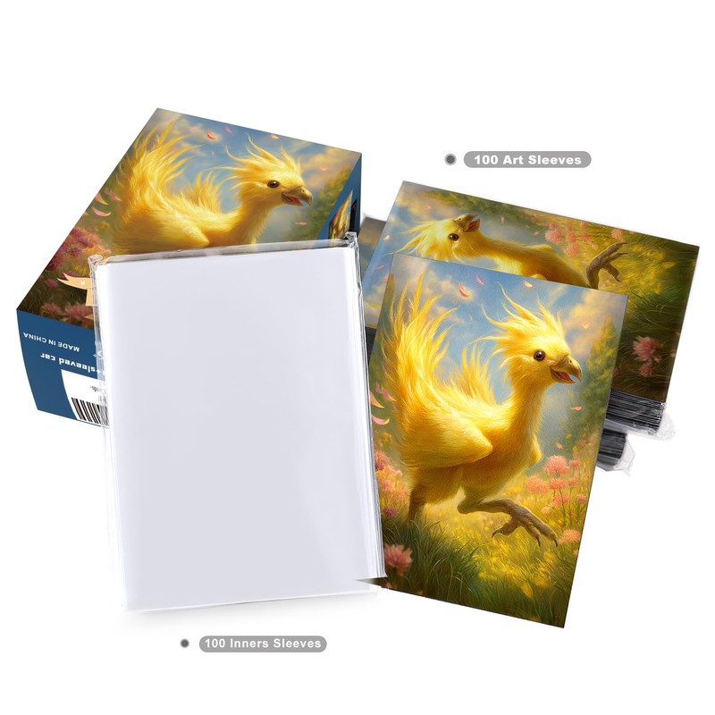 Katomula 100 MTG Card Sleeves with 100 Inner Sleeve, Textured